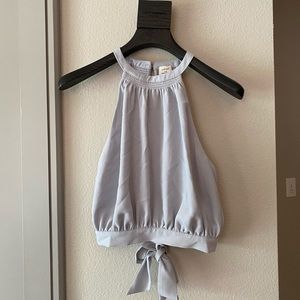 Open back baby blue top 😻